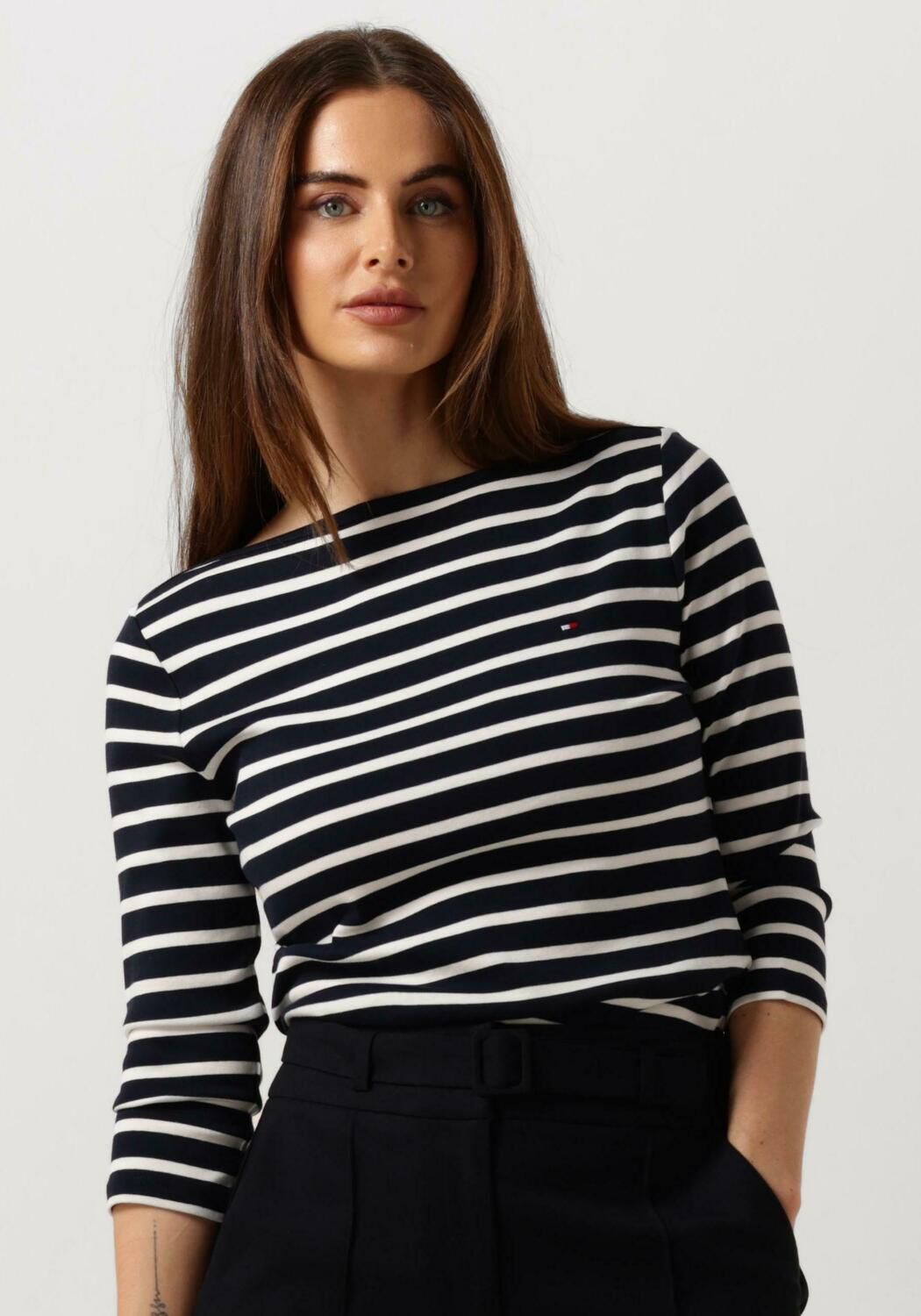 TOMMY HILFIGER Dames Tops & T-shirts New Cody Slim Boat-nk Ss 3 4slv Donkerblauw