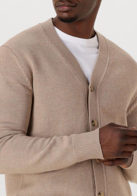 Beige SELECTED HOMME Vest SLHTRAY LS MERINO CHUNKY V-NECK CARDIGAN - large