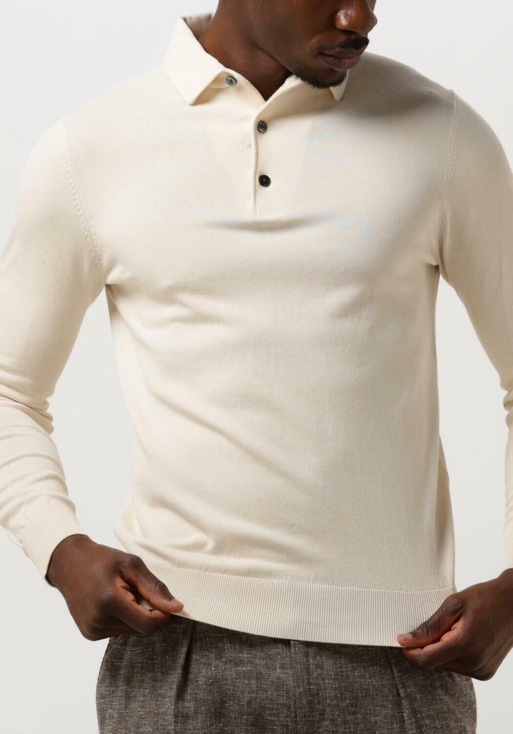 PROFUOMO Heren Polo's & T-shirts Polo One Piece Gebroken Wit