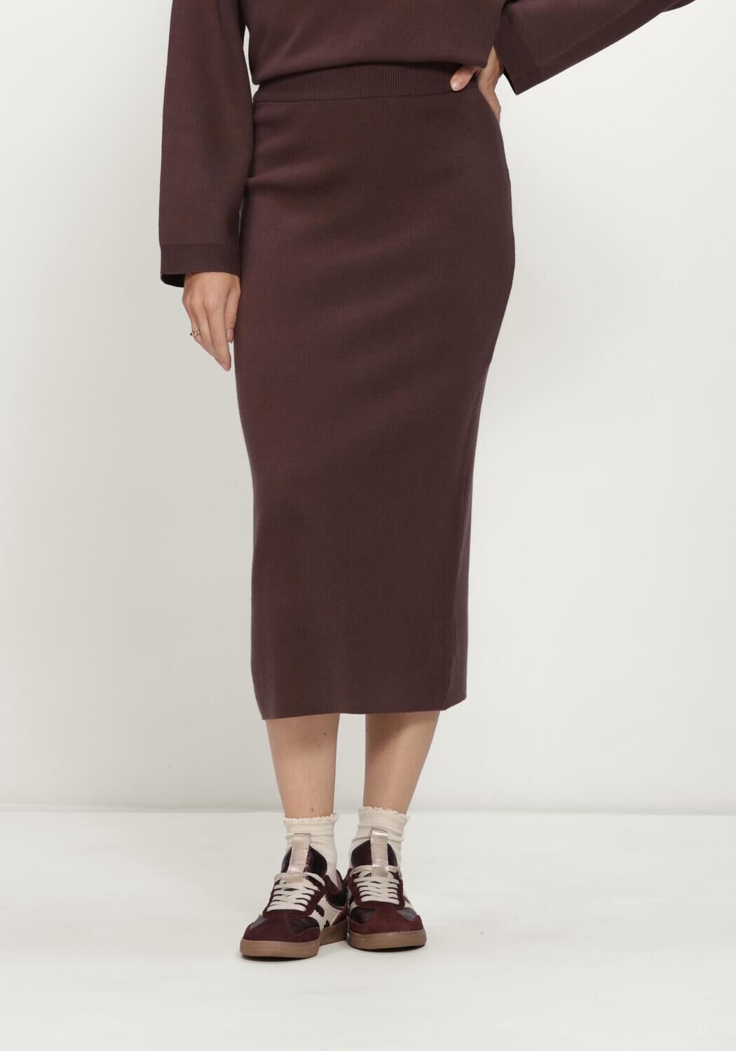 OBJECT Dames Rokken Objreynard Hw Knit Skirt Bruin