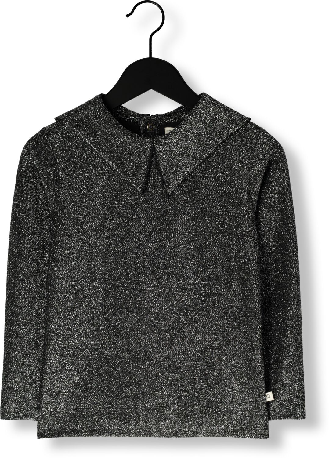 YOUR WISHES Meisjes Tops & T-shirts Glitter Collar Longsleeve Zilver