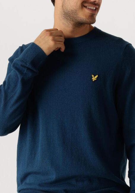 Blauwe LYLE & SCOTT Trui COTTON MERINO CREW NECK JUMPER - large