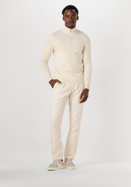 Ecru PROFUOMO Trui HALF ZIP LUXURY BASIC - large