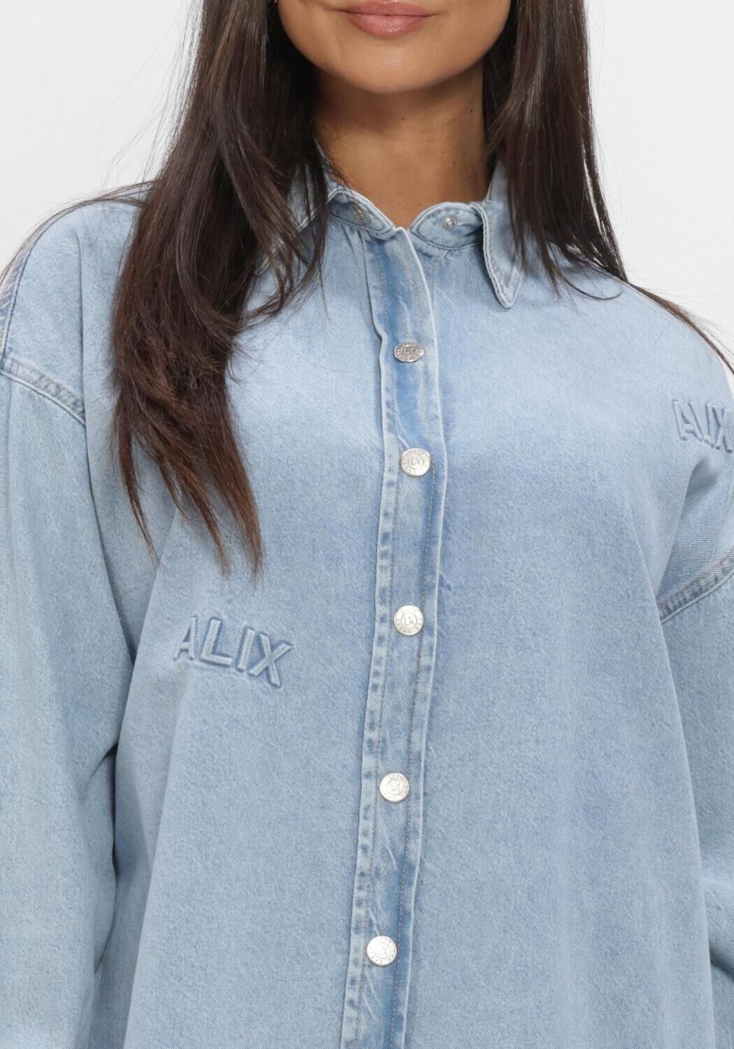 Lichtblauwe ALIX THE LABEL Blouses LADIES WOVEN ALIX DENIM BLOUSE - large