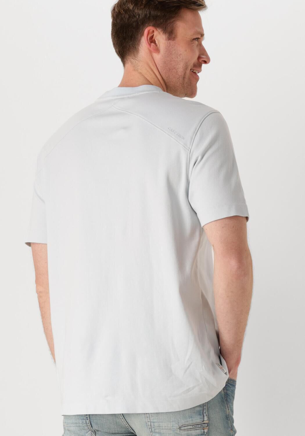 CAST IRON Heren Polo's & T-shirts Short Sleeve R-neck Regular Fit Interlock Lichtblauw
