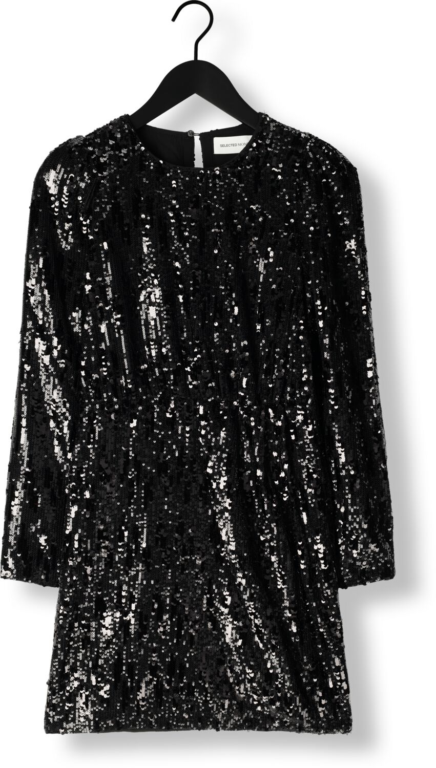 SELECTED FEMME Dames Jurken Slfari-colyn Ls Short Sequins Zwart