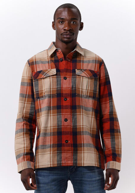 Bruine PME LEGEND Casual overhemd LONG SLEEVE SHIRT CTN YD SLUB CHECK - large