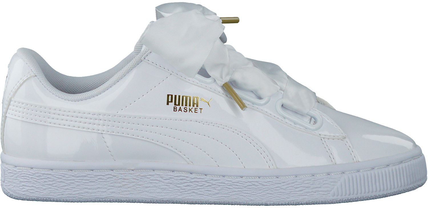 Witte PUMA Sneakers BASKET HEART PATENT | Omoda Witte PUMA Sneakers BASKET HEART PATENT | Omoda