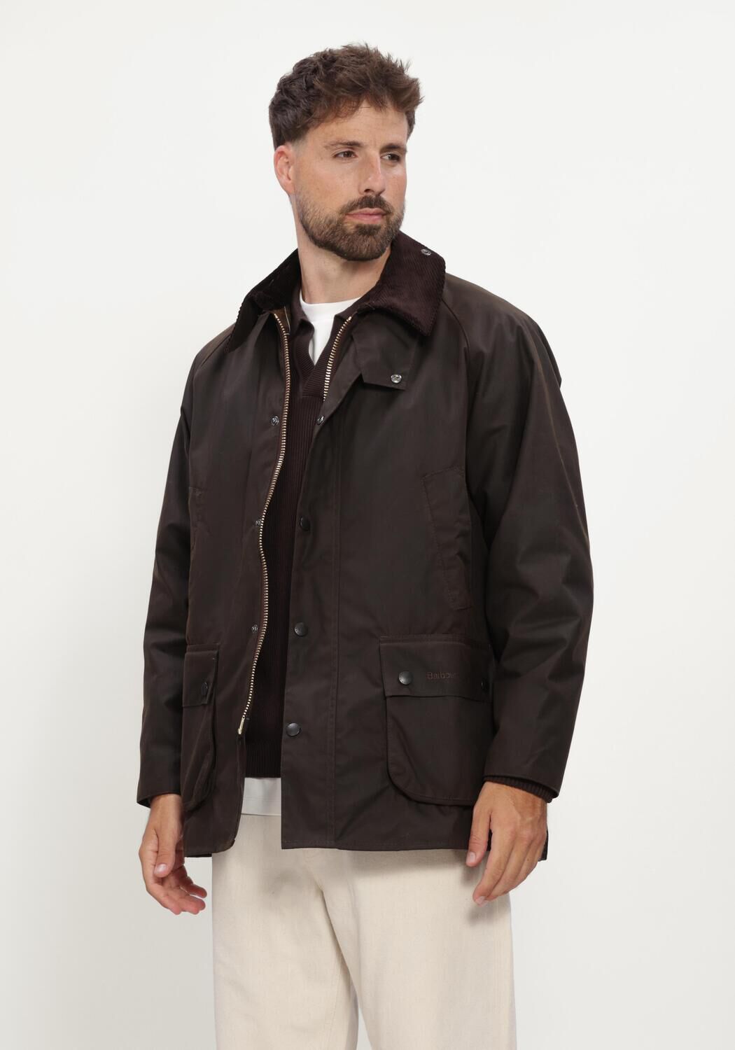 Groene BARBOUR Jack CLASSIC BEDALE WAX JACKET JACKETS - large