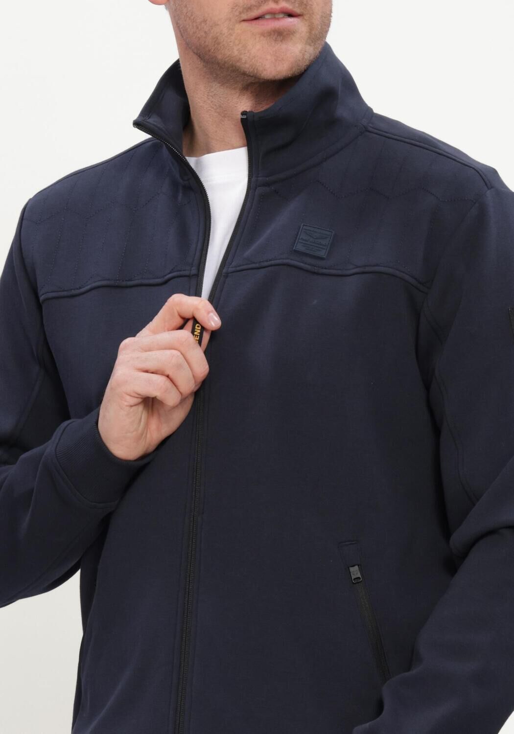 Donkerblauwe PME LEGEND Sweater ZIP JACKET INTERLOCK SWEAT - large