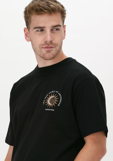 Zwarte SCOTCH & SODA T-shirt 163976 - GRAPHIC LOGO RELAXED- - large