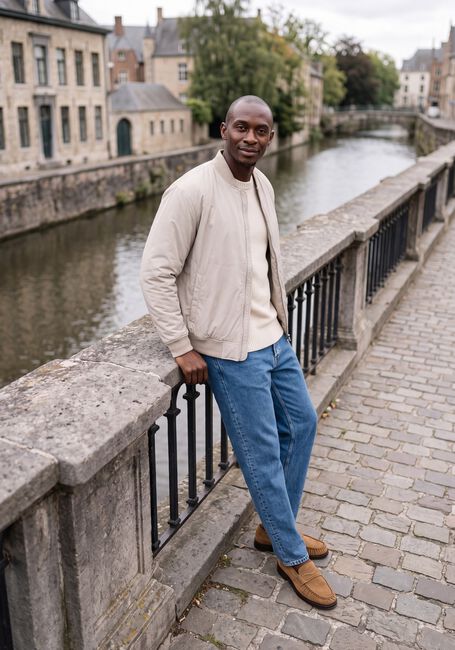Beige SELECTED MEN Trui SLHALEX LS KNIT CREW NECK NOOS - large