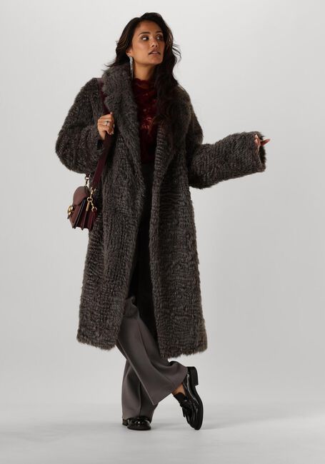 Grijze STAND STUDIO Faux fur jas NICOLE COAT - large