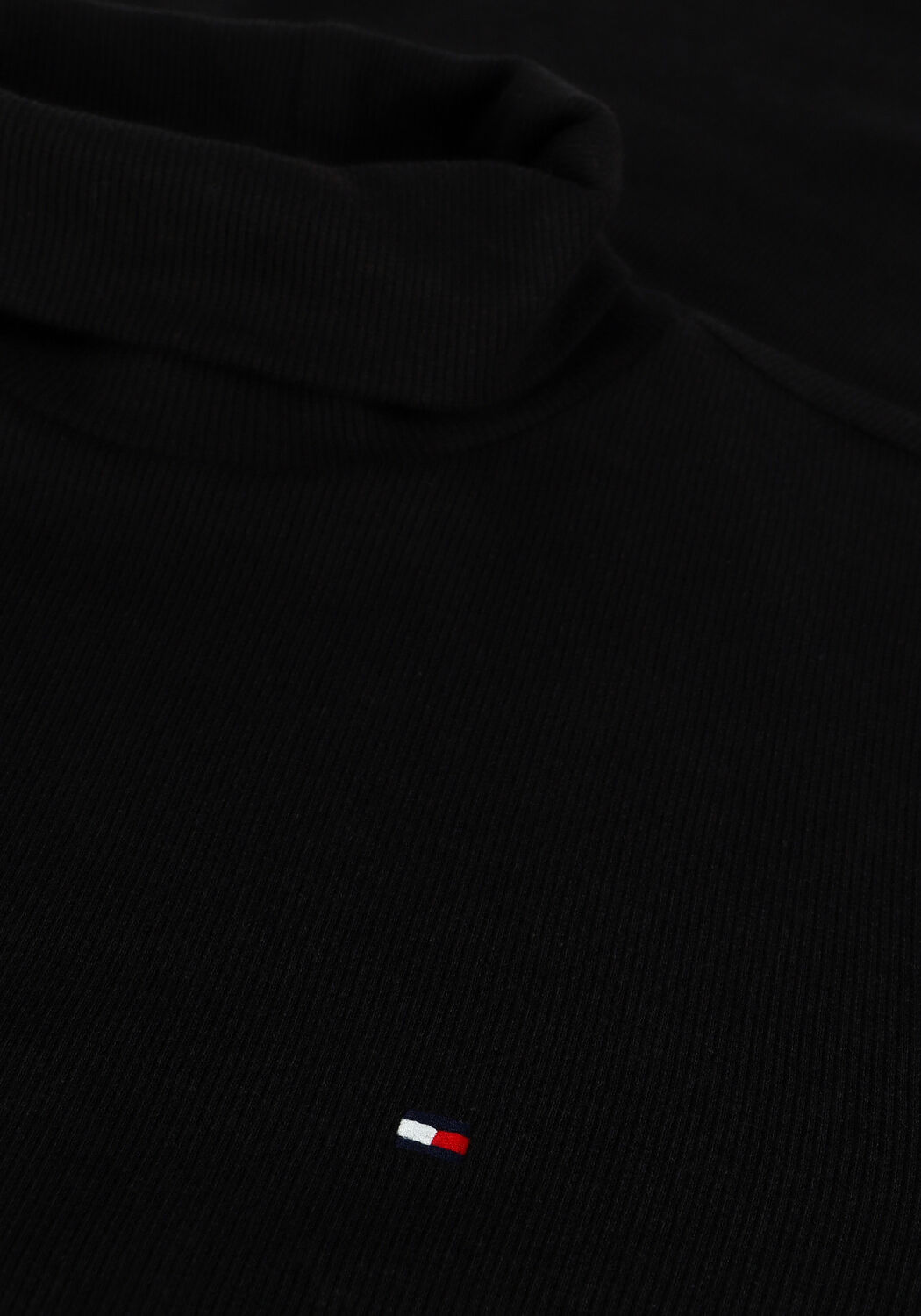 Zwarte TOMMY HILFIGER Trui SKINNY ROLL-NK RIB TOP LS - large