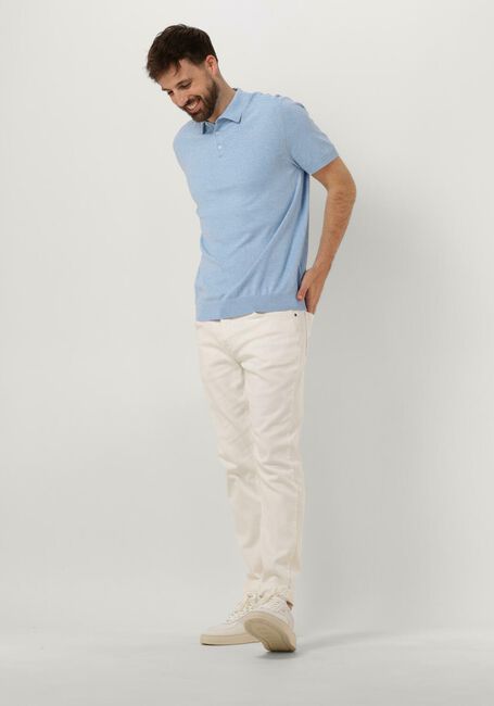 Lichtblauwe SELECTED MEN Polo SLHBERG SS KNIT POLO NOOS - large