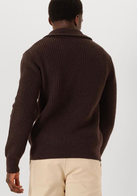 Bruine SELECTED MEN Trui SLHLAND LS KNIT HALF ZIP - large