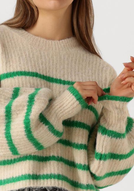 Groene CO'COUTURE Trui CORALIE CROP STRIPE O-KNIT - large