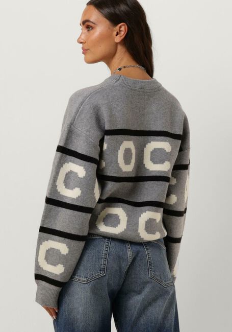 Grijze CO'COUTURE Trui ROW LOGO KNIT - large