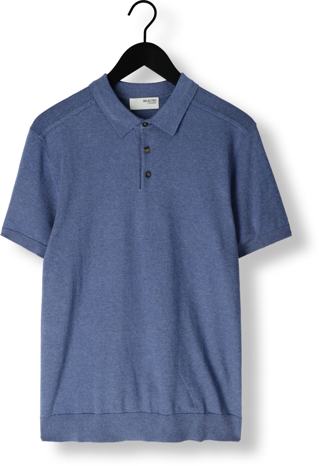 SELECTED HOMME Heren Polo's & T-shirts Slhberg Ss Knit Polo Noos Donkerblauw