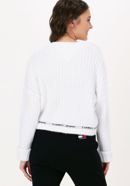 Ecru TOMMY JEANS Vest TJW CROP FURRY CARDIGAN - large