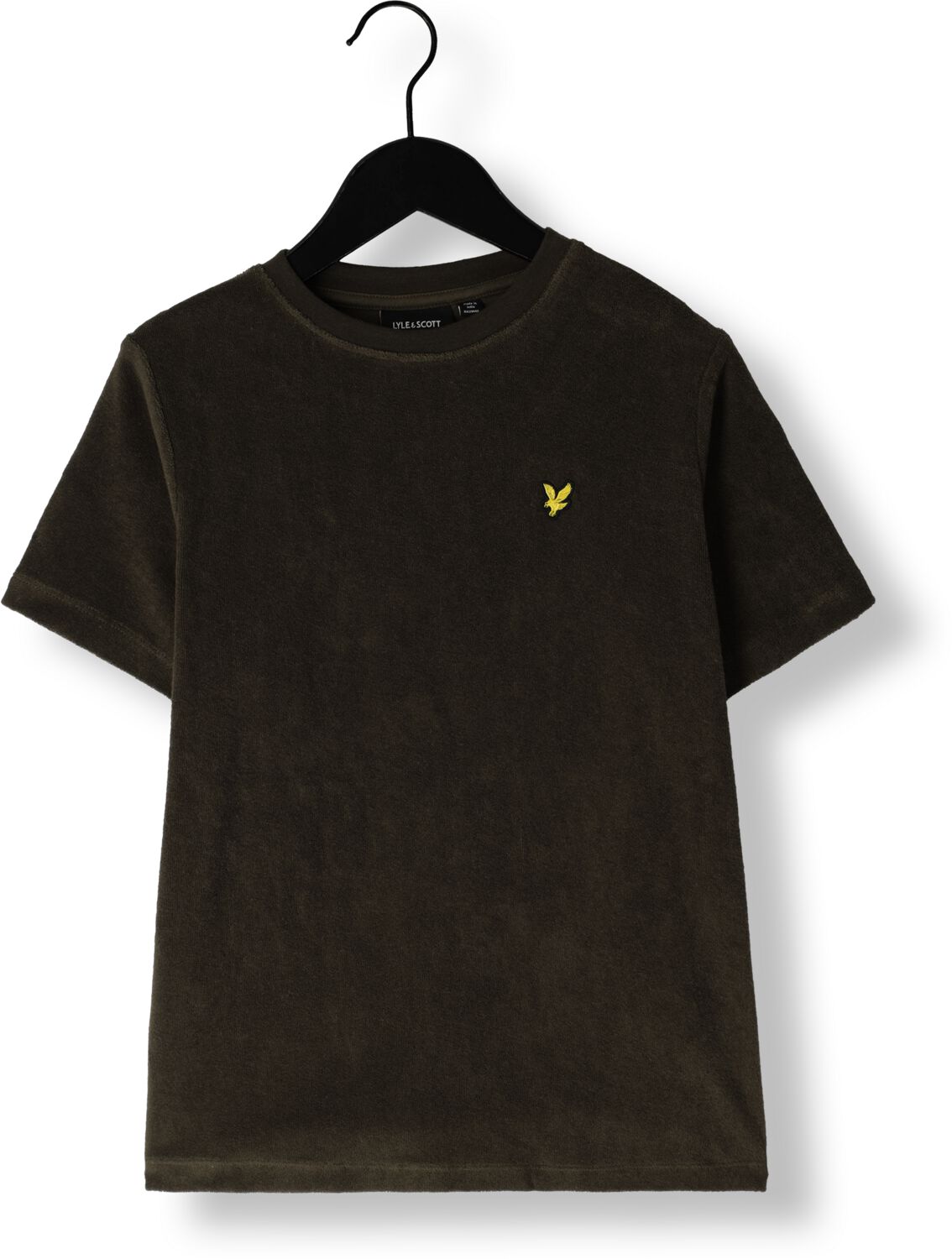 Lyle & Scott T-shirt olijfgroen Jongens Katoen Ronde hals Effen 140 146
