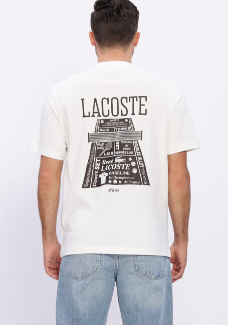 Witte LACOSTE T-shirt CLASSIC FIT BACK PRINT HEAVY JERSEY T-SHIRT - large