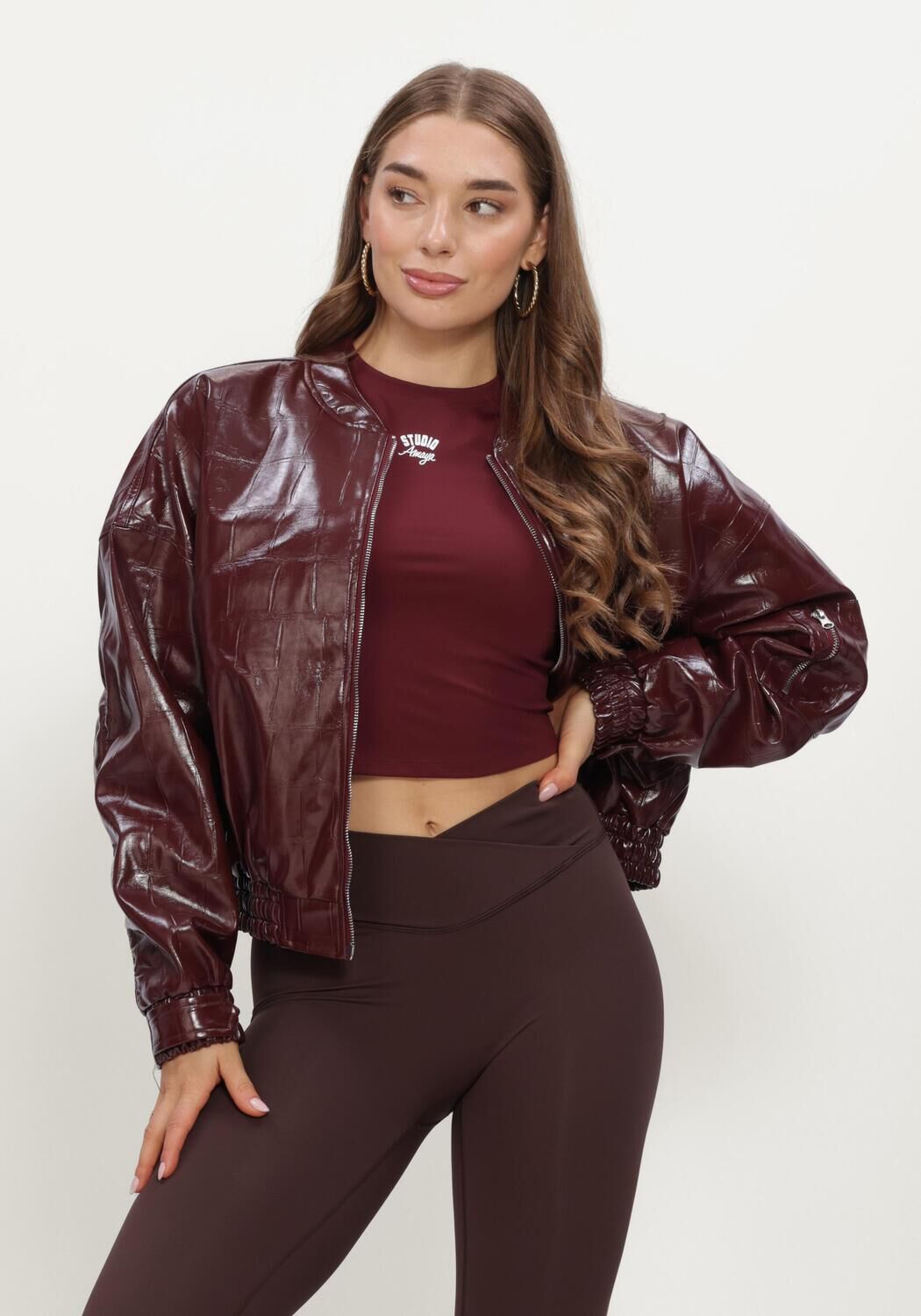 STUDIO AMAYA Dames Jassen Nox Jacket Bordeaux