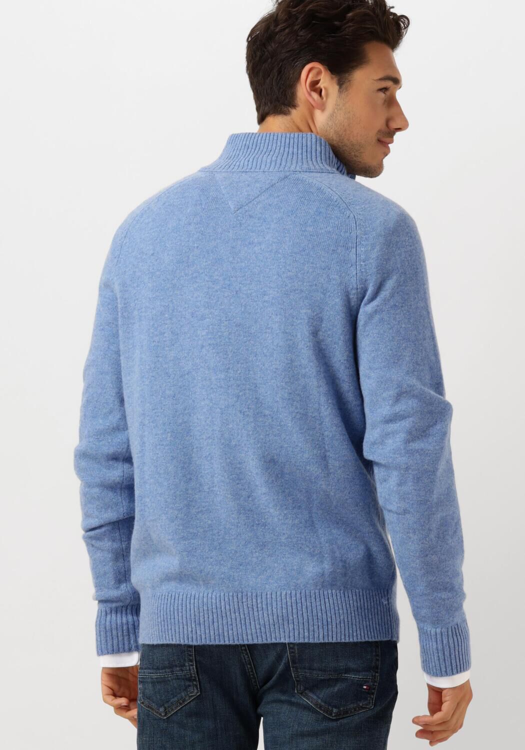 TOMMY HILFIGER Heren Truien & Vesten Lambswool Zip Mock Lichtblauw