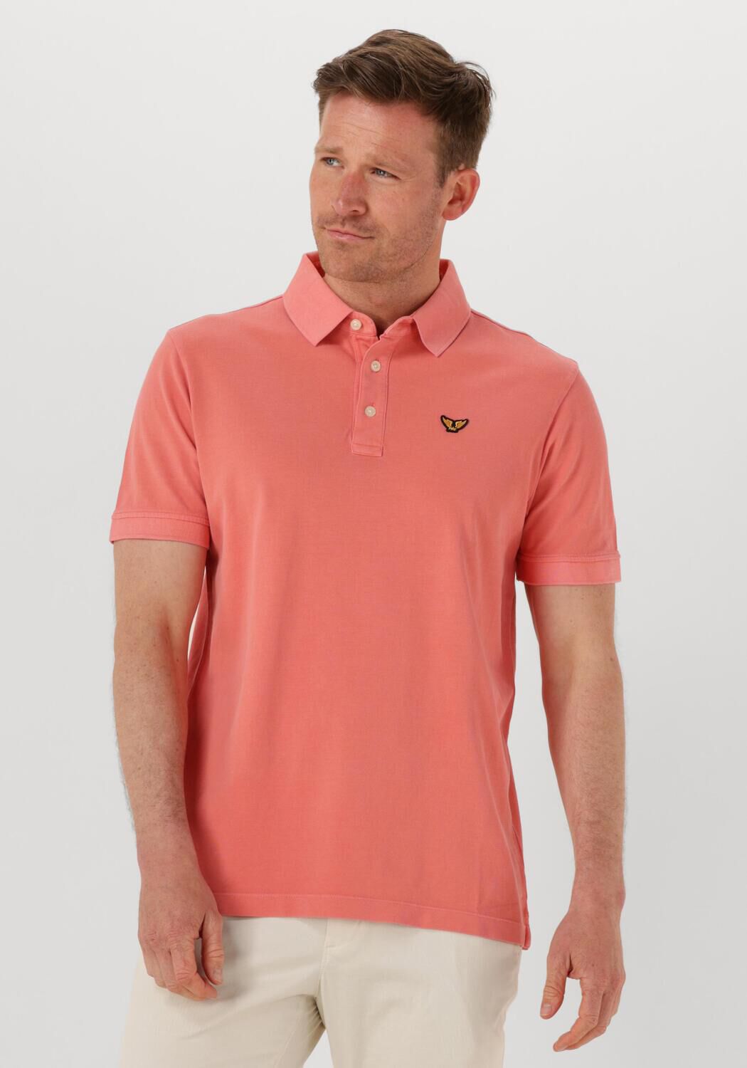 PME LEGEND Heren Polo's & T-shirts Pique Garment Dye Koraal