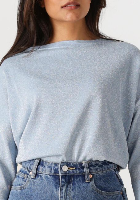 Lichtblauwe JANSEN AMSTERDAM Top ILONA TRUI LK 194 LONG SLEEVE - large