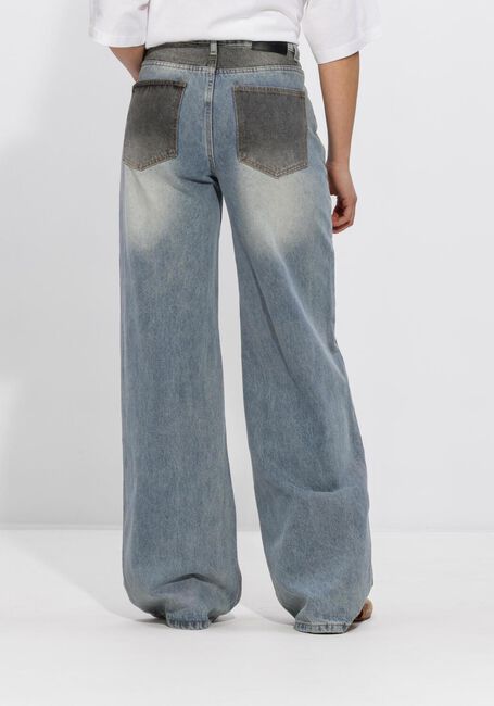 Blauwe HAUTE L'AMITI&Eacute; Wide jeans TWO-TONE PATCH TALL JEANS - large