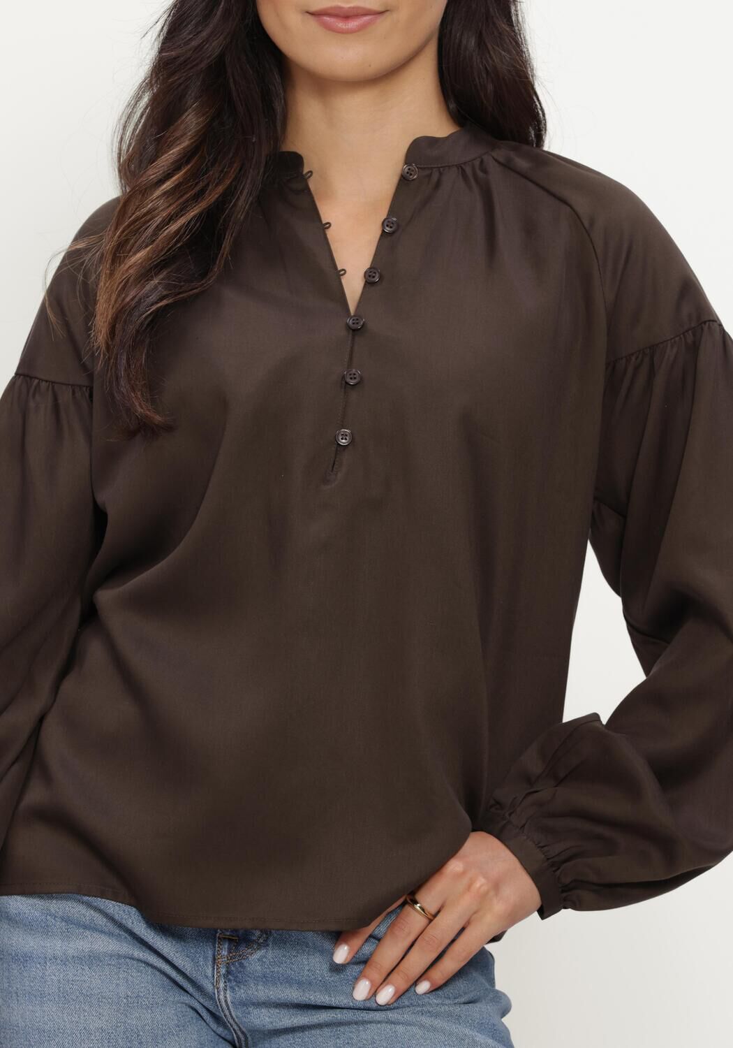 Bruine SELECTED WOMEN Blouses SLWDONNA LS SHIRT - large