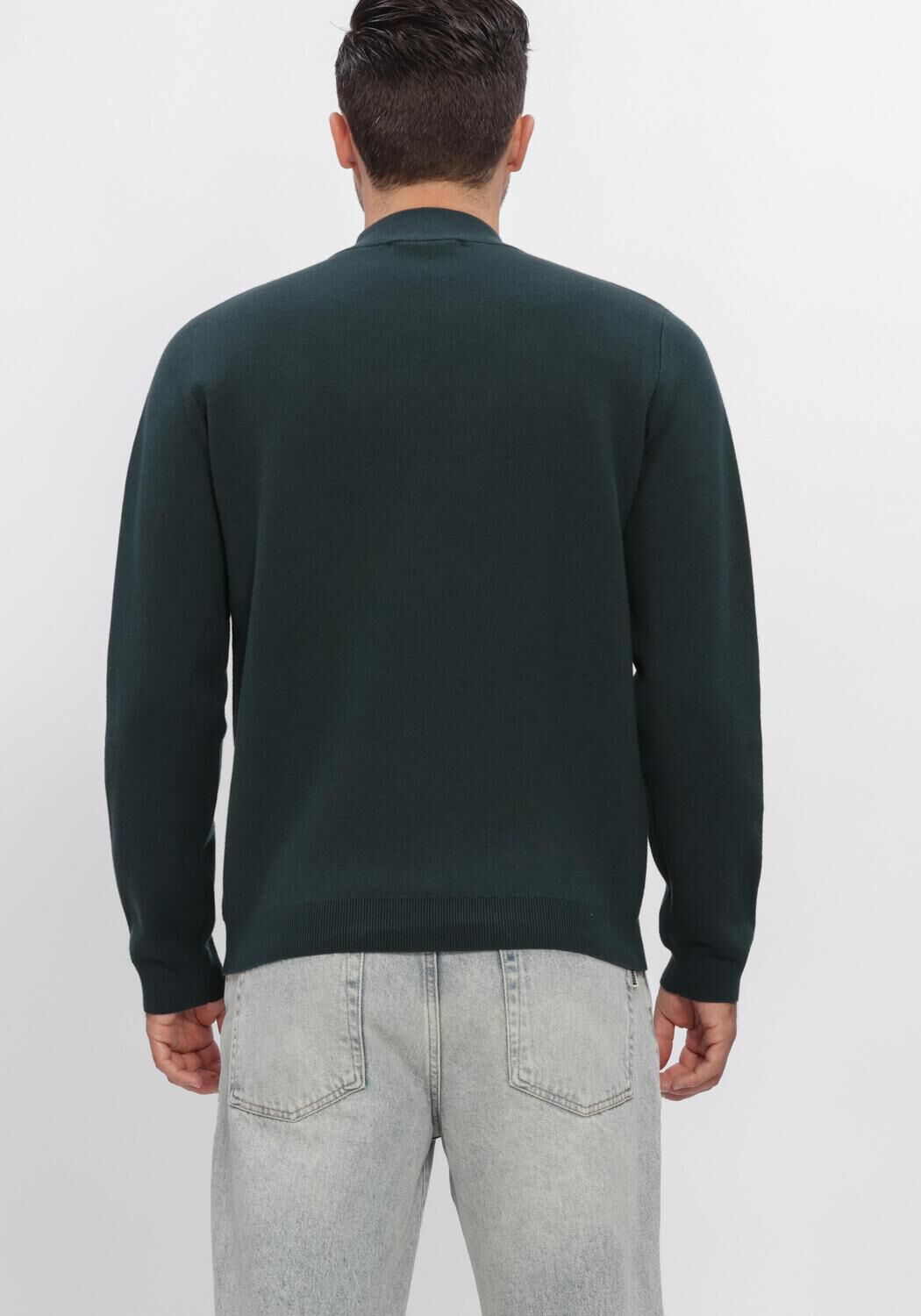 Donkergroene DSTREZZED Trui DS_ARCHER MOCKNECK - large