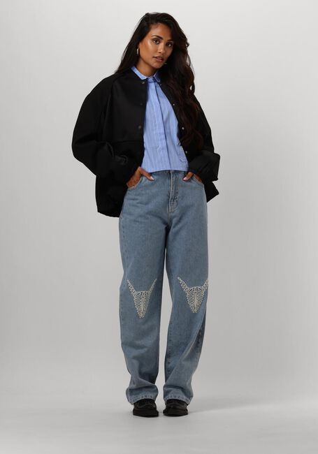 Zwarte ALIX THE LABEL Jack LADIES WOVEN VARSITY BOMBER - large