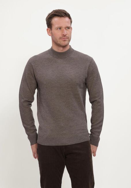 Taupe GENTILUOMO Trui TURTLE LS - large