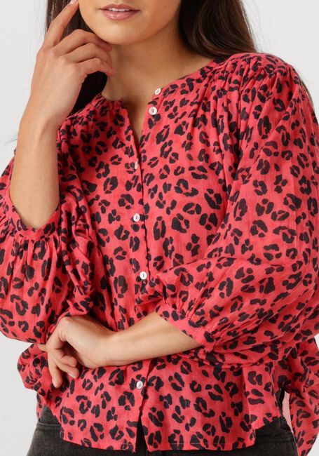 Rode BY-BAR Blouses BECKY RED CHEETAH BLOUSE - large