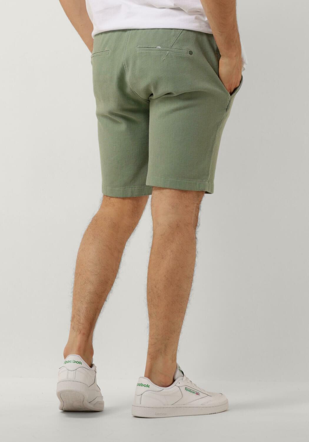 CAST IRON Heren Broeken Chino Shorts Waffle Structure Groen