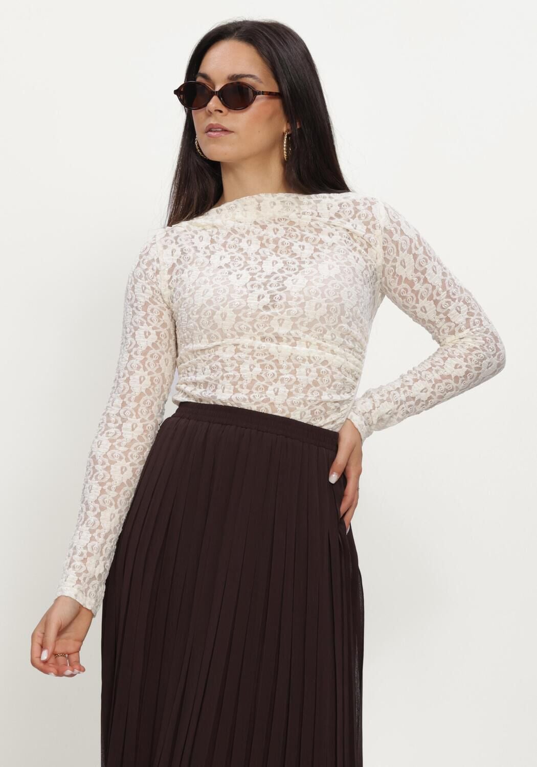 GRACE & MILA Dames Tops & T-shirts Top Ecru