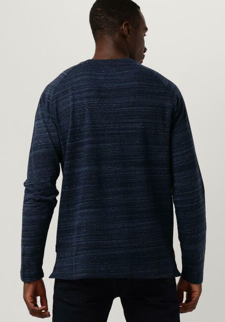 Donkerblauwe PME LEGEND Trui LONG SLEEVE GRANDAD WAFFLE JERSEY - large