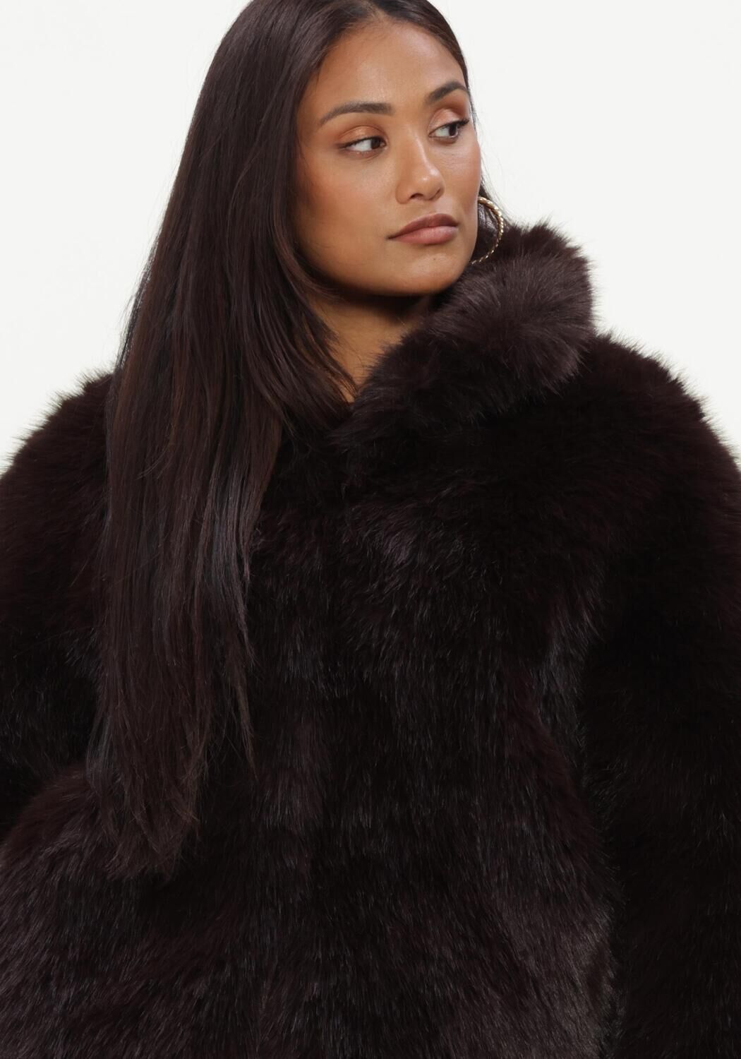 Bruine SILVIAN HEACH Faux fur jas FURCOAT UNINAT - large