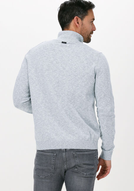 Grijze VANGUARD Trui HALF ZIP COLLAR COTTON MOULINE - large