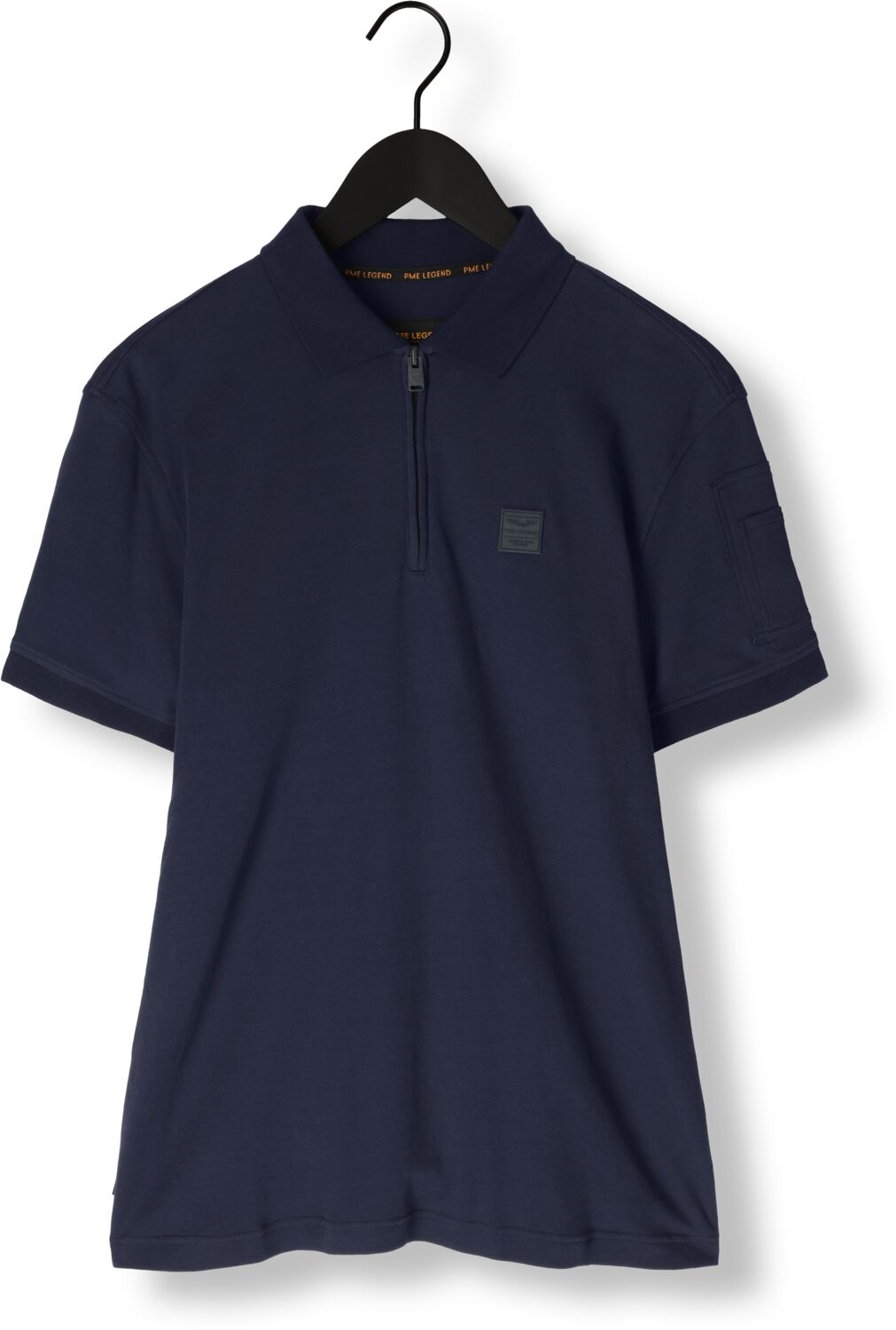 PME LEGEND Heren Polo's & T-shirts Short Sleeve Polo Interlock Melange Zip Blauw