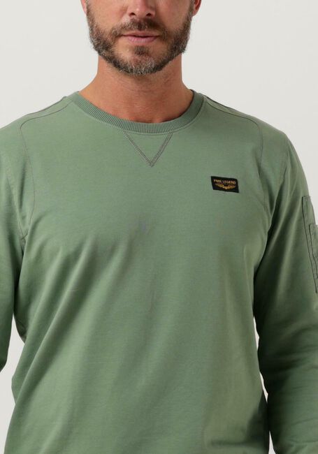 Groene PME LEGEND Trui R-NECK AIRSTRIPE SWEAT - large