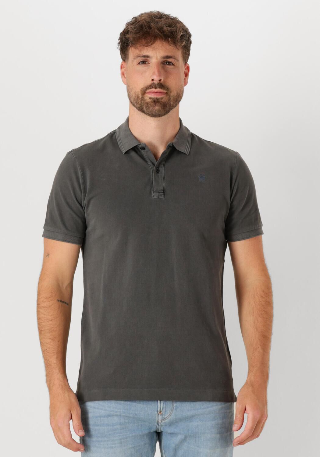 G-STAR RAW Heren Polo's & T-shirts Dunda Overdyed Slim Polo S\s Zwart