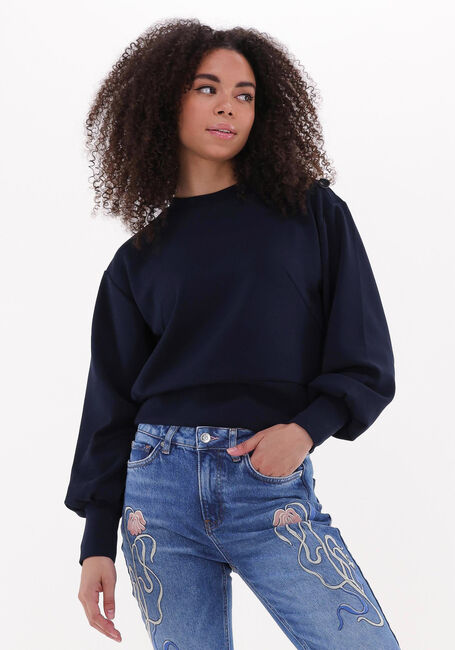 Donkerblauwe SCOTCH & SODA Sweater LOOSE FIT BUTTON SHOULDER CREWNECK - large