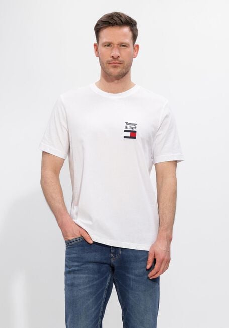 Witte TOMMY HILFIGER T-shirt BRAND LOVE TEXT STACK TEE - large