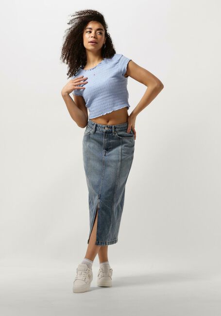 Blauwe TOMMY JEANS Top TJW SLIM SMOCK TEE - large