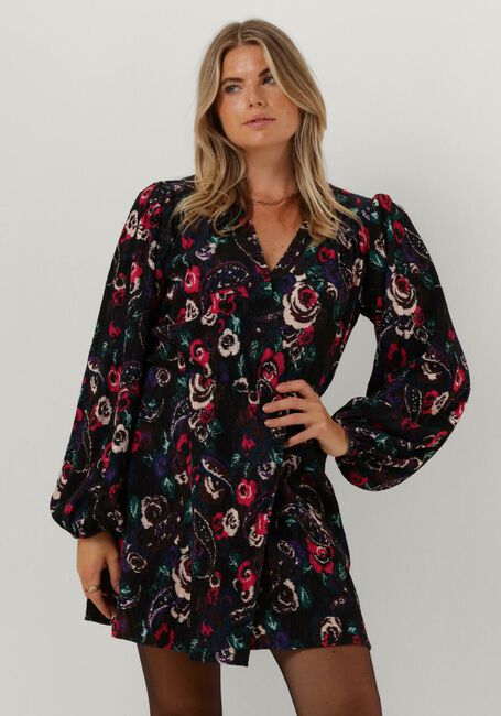 Zwarte ALIX THE LABEL Mini jurk PAISLEY FLOWER DRESS - large