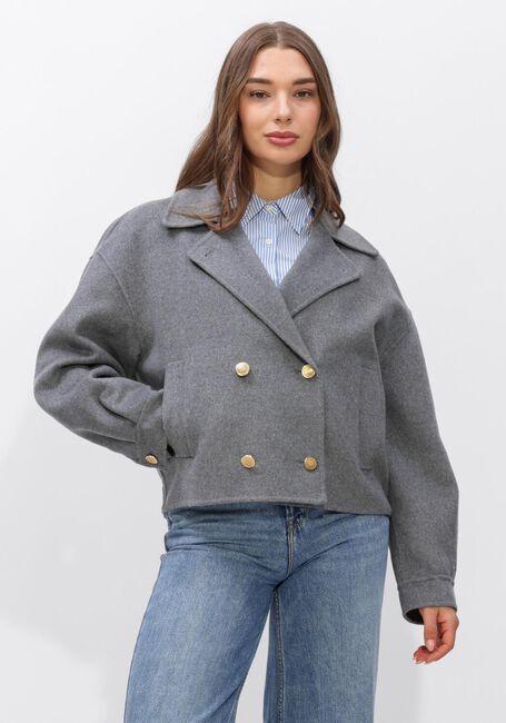 Grijze TOMMY HILFIGER Jack DF WOOL GOLD BUTTON PEACOAT - large