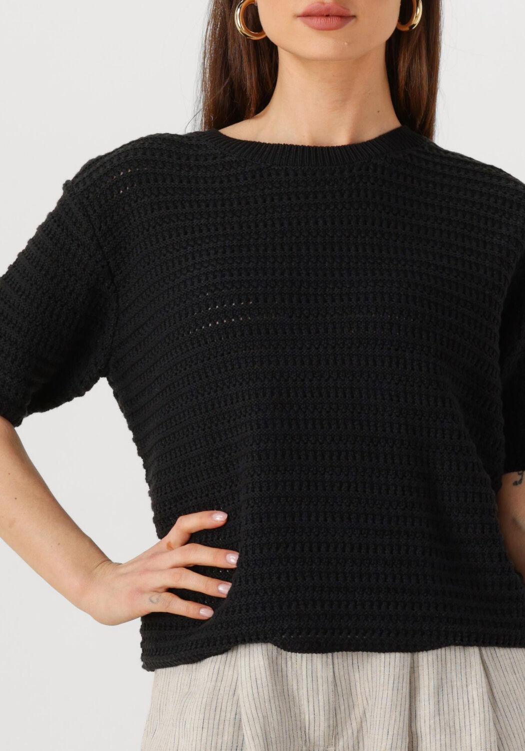 WITHBLACK Dames Tops & T-shirts Wblkindra Ss Tee Zwart